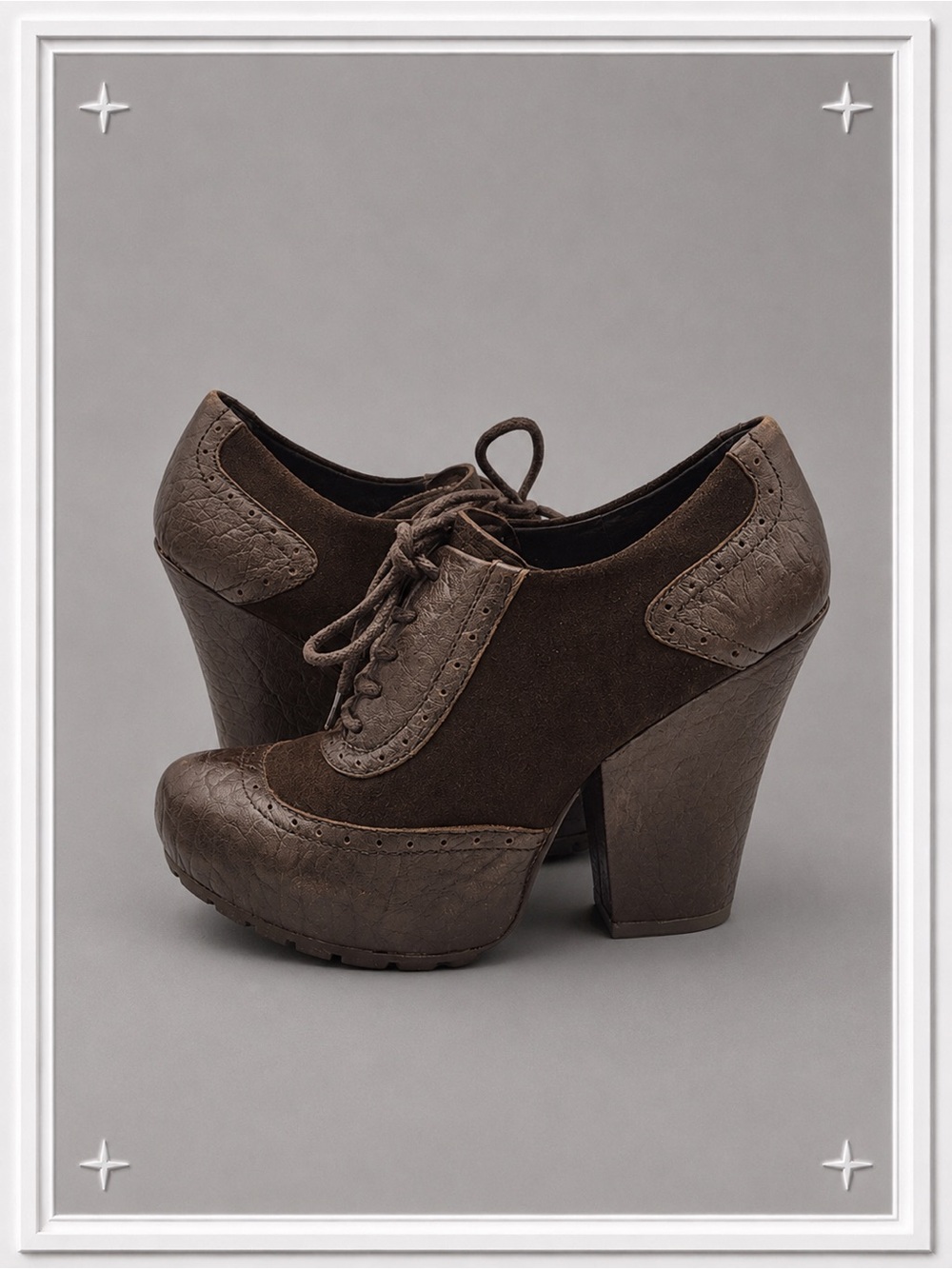 🤎 Brown Suede/Leather Oxford Booties | Women’s 7